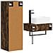 Set di mobili per il bagno 2 pz Rovere Fumo 33 x 34,5 x 100 cm - Foto miniatura 7