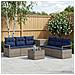 Set di divani 8 pz Grigio e Blu Navy Rattan sintetico e Acciaio - Foto miniatura 6