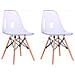 Juliette - Sedia Stile Nordico Trasparente Con Gambe In Legno Set Da 2 - Foto miniatura 1