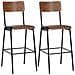 Sedie Da Bar 2 Pz Marroni In Compensato Solido E Acciaio - Foto miniatura 1