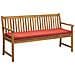 Panca Da Giardino In Legno Di Acacia Con Cuscino Color Terracotta 160 Cm Vivara - Foto miniatura 4