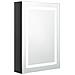 Armadietto Bagno con Specchio e LED Nero Lucido 50x13x70 cm - Foto miniatura 2