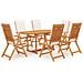 Set da Pranzo da Giardino 7 pz con Cuscini in Legno di Teak - Foto miniatura 1