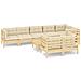 Set Divani Da Giardino 9 Pz Con Cuscini Crema Massello Di Pino - Foto miniatura 2