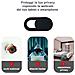2x Webcam Cover Slider Tappo Privacy Protection Copri Fotocamera Tablet Laptop Pc Mac Smartphone Nero - Foto miniatura 2