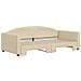 Divano Letto Con Letto Estraibile Crema 100x200 Cm In Tessuto - Foto miniatura 3