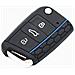 Cover Chiave Auto In Silicone Golf 7/lingdu /nuova Octavia /karoq /kodiak /komik /yedi Black+blue - Foto miniatura 1