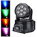 Faro 7 Led Rgb Discoteca Proiettore Luce Rotante Effetti Strobo Ritmo Musica Dmx - Foto miniatura 1