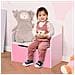 Panca Contenitore con Schienale in Legno per Bambini da 3-6 Anni, 60x30x50 cm, Rosa - Foto miniatura 2