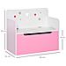 Panca Contenitore con Schienale in Legno per Bambini da 3-6 Anni, 60x30x50 cm, Rosa - Foto miniatura 3
