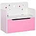 Panca Contenitore con Schienale in Legno per Bambini da 3-6 Anni, 60x30x50 cm, Rosa - Foto miniatura 1