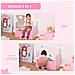 Panca Contenitore con Schienale in Legno per Bambini da 3-6 Anni, 60x30x50 cm, Rosa - Foto miniatura 4