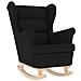 Sedia A Dondolo Nera 74x90x102 Cm In Tessuto - Foto miniatura 2