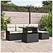 Set di Divani da Giardino 6 Pezzi con Cuscini Nero Polyrattan - Foto miniatura 2