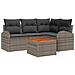Set Divano da Giardino 5 Pezzi con Cuscini Grigio Polirattan Acacia - Foto miniatura 1