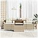 Set pranzo giardino 5 pezzi con cuscini beige in polyrattan - Foto miniatura 3