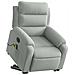 Poltrona Alzapersona Massaggi Elettrica Grigio Chiaro Velluto - Foto miniatura 3