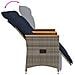 Divano da giardino reclinabile a 2 posti con tavolo grigio in polyrattan - Foto miniatura 7