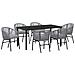 Set da Pranzo per Giardino 7 pcs Grigio Poly Rattan - Foto miniatura 1