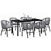 Set da Pranzo per Giardino 7 pcs Grigio Poly Rattan - Foto miniatura 3