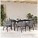 Set da Pranzo per Giardino 7 pcs Grigio Poly Rattan - Foto miniatura 4