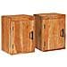 Comodino 2 pcs Marrone 35 x 33 x 48 cm Legno Massello di Acacia - Foto miniatura 1