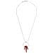 Girocollo In Argento E Corallo, Corallo Rosso Naturale, 40cm - Foto miniatura 1