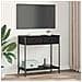 Tavolo consolle Rovere Nero 75 x 34,5 x 75 cm Legno multistrato - Foto miniatura 4