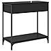 Tavolo consolle Rovere Nero 75 x 34,5 x 75 cm Legno multistrato - Foto miniatura 8