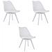 Sedia RIXK - Design ergonomico bianco per soggiorno x3 - Foto miniatura 1