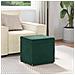 Pouf Verde Scuro 41 x 41 x 40 cm Velluto e Legno Ingegnerizzato - Foto miniatura 3