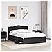 Struttura del letto Nero 140 x 200 cm Legno Ingegnerizzato - Foto miniatura 3
