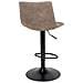 Set 2 Sgabelli Da Bar Middelfart In Microfibra Marrone Chiaro Con Gambe Nere - Foto miniatura 4