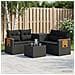 Set di divani 6 pz Nero Rattan sintetico e Acciaio - Foto miniatura 4