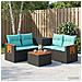 Set di divani 6 pz Nero e Blu Rattan sintetico e Acciaio - Foto miniatura 6