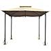 Gazebo In Acciaio Verniciato Copertura Poliestere Colore Beige 300x300 Cm - Foto miniatura 3
