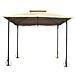 Gazebo In Acciaio Verniciato Copertura Poliestere Colore Beige 300x300 Cm - Foto miniatura 2
