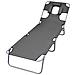 Lettino Pieghevole Con Cuscino E Schienale Regolabile Grigio - Foto miniatura 1