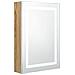 Armadietto Bagno con Specchio e LED Bianco e Rovere 50x13x70 cm - Foto miniatura 1
