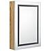 Armadietto Bagno con Specchio e LED Bianco e Rovere 50x13x70 cm - Foto miniatura 8