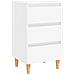 Comodino con Gambe in Legno Massello Bianco 40x35x69 cm - Foto miniatura 2