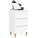 Comodino con Gambe in Legno Massello Bianco 40x35x69 cm - Foto miniatura 3