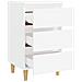 Comodino con Gambe in Legno Massello Bianco 40x35x69 cm - Foto miniatura 4
