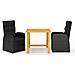 Set Mobili da Pranzo per Giardino 3 pz Nero - Foto miniatura 1