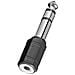 Audio Adapter 3,5 mm Female Jack Stereo - 6,3 mm Male Plug Stereo 3.5 mm F 6.3 mm M Nero cavo di interfaccia e adattatore - Foto miniatura 2