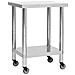 Tavolo Da Lavoro Cucina Con Ruote 60x30x85 Cm In Acciaio Inox - Foto miniatura 1