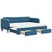 Divano Letto Estraibile Con Cassetti Blu 80x200 Cm In Velluto - Foto miniatura 1
