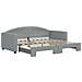 Divano Letto Con Letto Estraibile Grigio Chiaro 90x190 Tessuto - Foto miniatura 2
