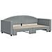 Divano Letto Con Letto Estraibile Grigio Chiaro 90x190 Tessuto - Foto miniatura 3