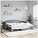 Divano Letto Con Letto Estraibile Grigio Chiaro 90x190 Tessuto - Foto miniatura 1